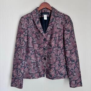 Jones New York Vintage Jacquard Blazer Floral Paisley 90s Y2K Grandmacore